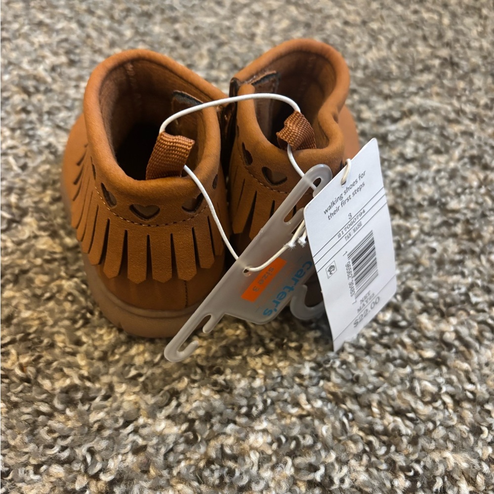 Carter's Brown Moccasins with Fringe